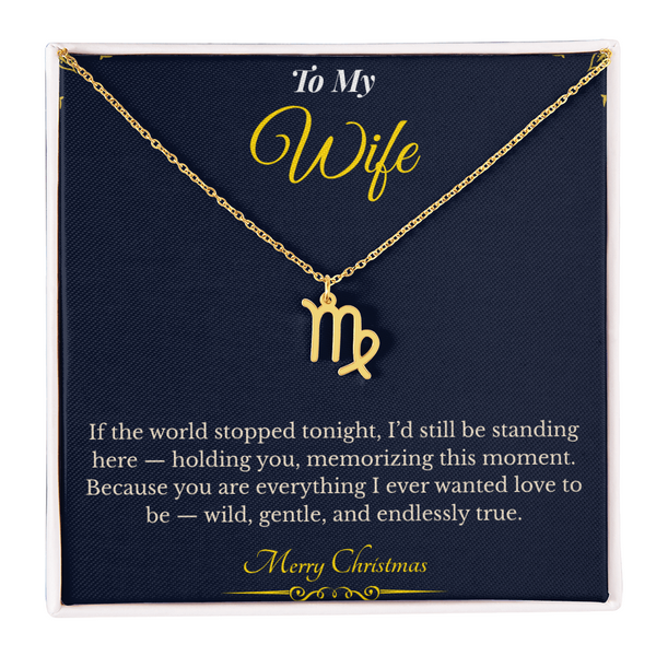 Zodiac Necklace – Personalized Christmas Gift for Wife | Astrological Jewelry That Reflects Her Unique Energy | Elegant Holiday Keepsake for Her