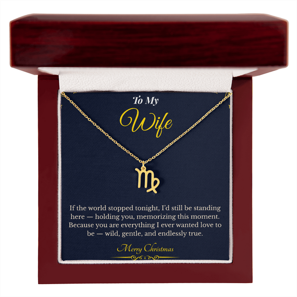 Zodiac Necklace – Personalized Christmas Gift for Wife | Astrological Jewelry That Reflects Her Unique Energy | Elegant Holiday Keepsake for Her