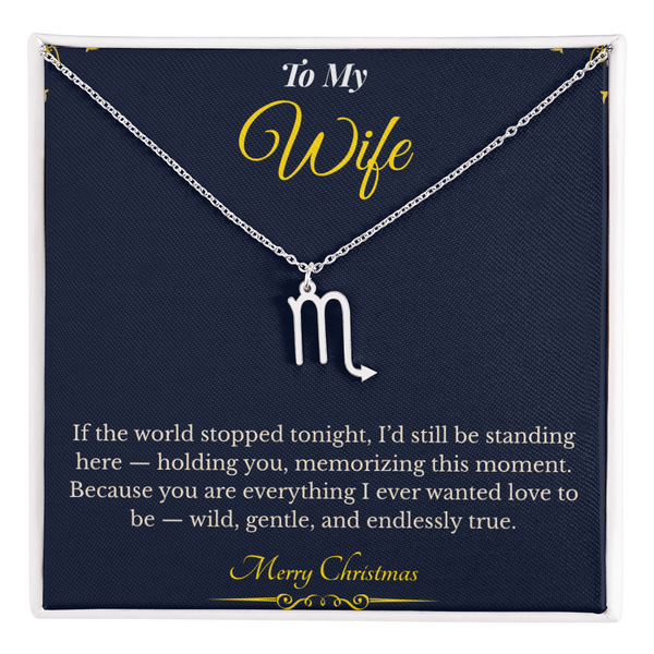 Zodiac Necklace – Personalized Christmas Gift for Wife | Astrological Jewelry That Reflects Her Unique Energy | Elegant Holiday Keepsake for Her