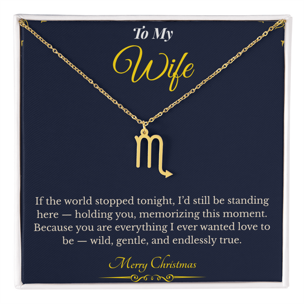 Zodiac Necklace – Personalized Christmas Gift for Wife | Astrological Jewelry That Reflects Her Unique Energy | Elegant Holiday Keepsake for Her