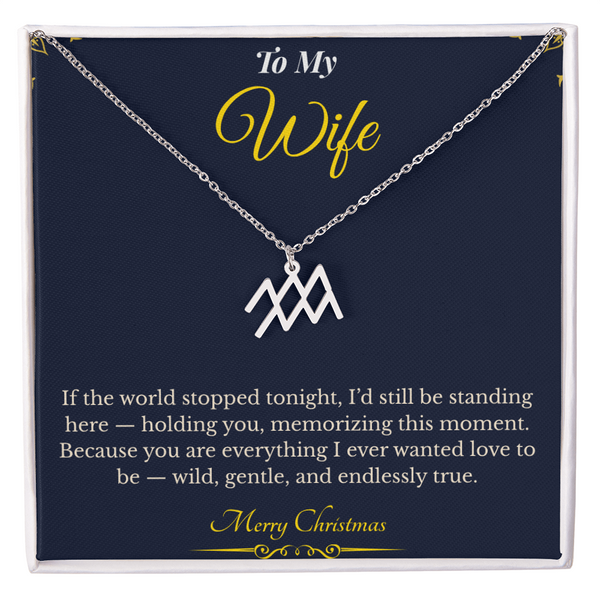 Zodiac Necklace – Personalized Christmas Gift for Wife | Astrological Jewelry That Reflects Her Unique Energy | Elegant Holiday Keepsake for Her
