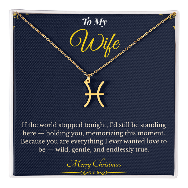 Zodiac Necklace – Personalized Christmas Gift for Wife | Astrological Jewelry That Reflects Her Unique Energy | Elegant Holiday Keepsake for Her