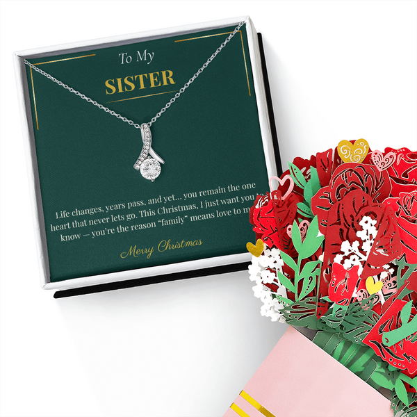 Alluring Beauty Necklace with Rotating Rose Gift Box – Elegant Christmas Gift for Sister | Trending Holiday Jewelry Combo
