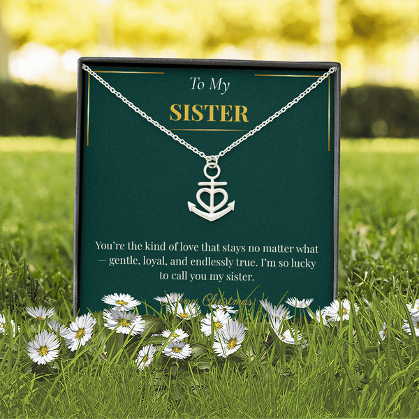 Anchor Pendant Necklace – Symbolic Christmas Gift for Sister | Nautical Holiday Jewelry