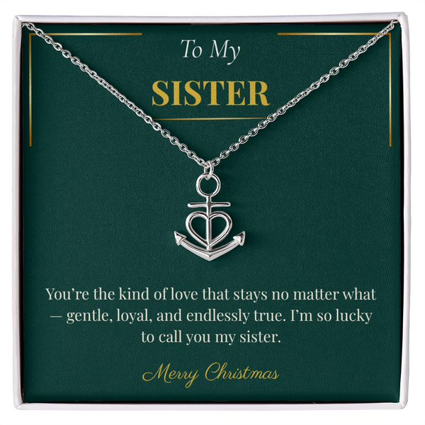 Anchor Pendant Necklace – Symbolic Christmas Gift for Sister | Nautical Holiday Jewelry