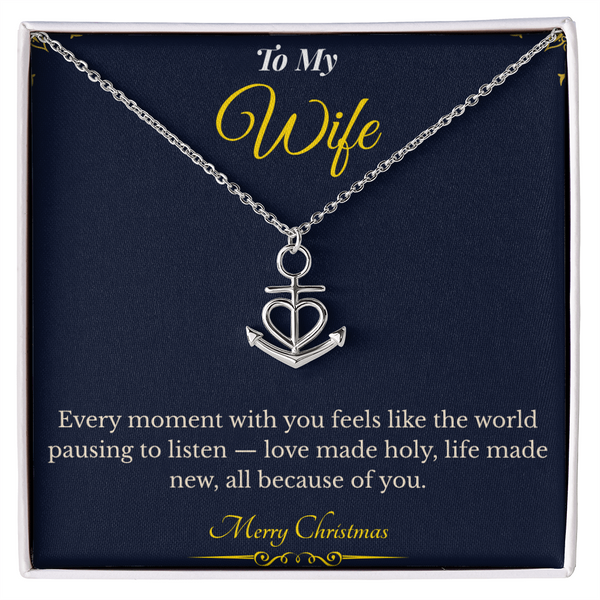 Anchor Pendant Necklace – Meaningful Christmas Gift for Wife | Symbol of Strength, Stability & Endless Love | Elegant Holiday Jewelry for Her