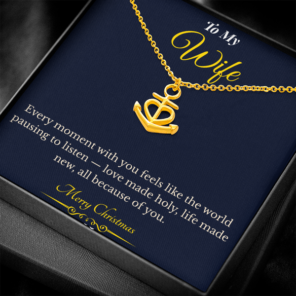 Anchor Pendant Necklace – Meaningful Christmas Gift for Wife | Symbol of Strength, Stability & Endless Love | Elegant Holiday Jewelry for Her