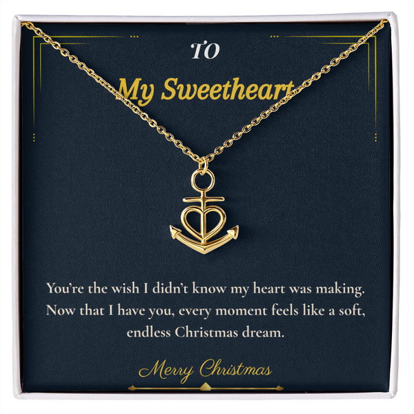 Anchor Pendant Necklace – Meaningful Christmas Gift for Wife | Symbol of Strength, Stability & Endless Love | Elegant Holiday Jewelry for Her