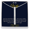 Engraved 4-Sided Stick Necklace with Message Card – Heartfelt Christmas Gift for Wife | Personalized Jewelry with Loving Words | Elegant Custom Keepsake