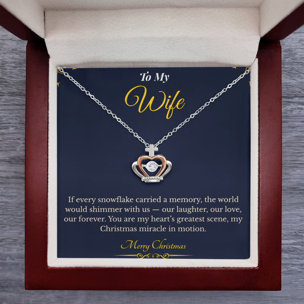 Crown Pendant Necklace – Royal Christmas Gift for Wife | Elegant Jewelry That Celebrates Her Inner Queen | Luxury Necklace She'll Treasure Forever