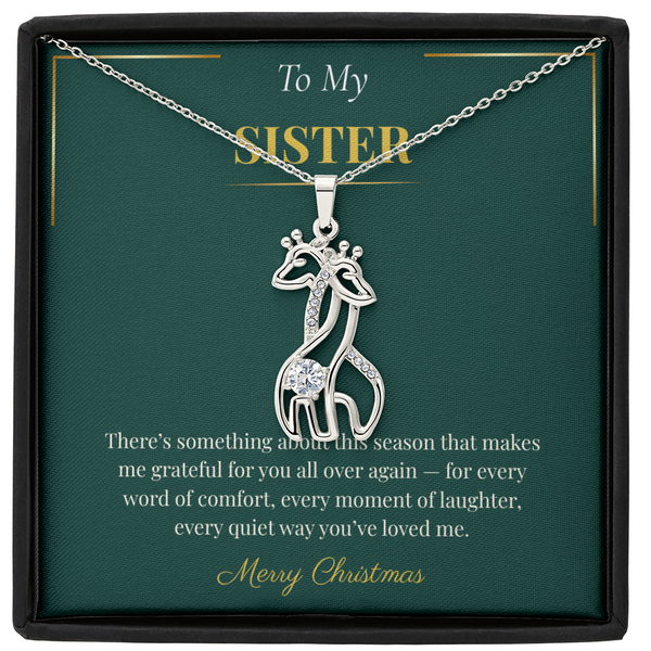 Giraffe Necklace – Cute Christmas Gift for Sister | Unique Animal-Inspired Holiday Jewelry