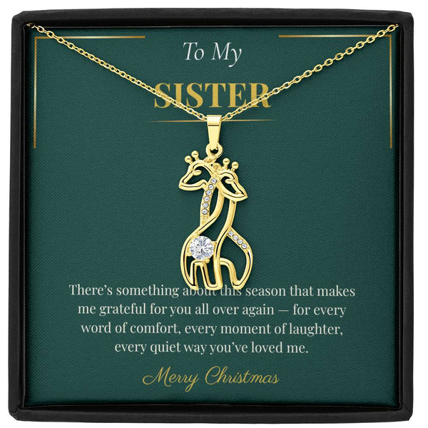 Giraffe Necklace – Cute Christmas Gift for Sister | Unique Animal-Inspired Holiday Jewelry