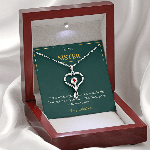 Heartscope Necklace – Unique Christmas Gift for Sister | Modern Holiday Jewelry Design