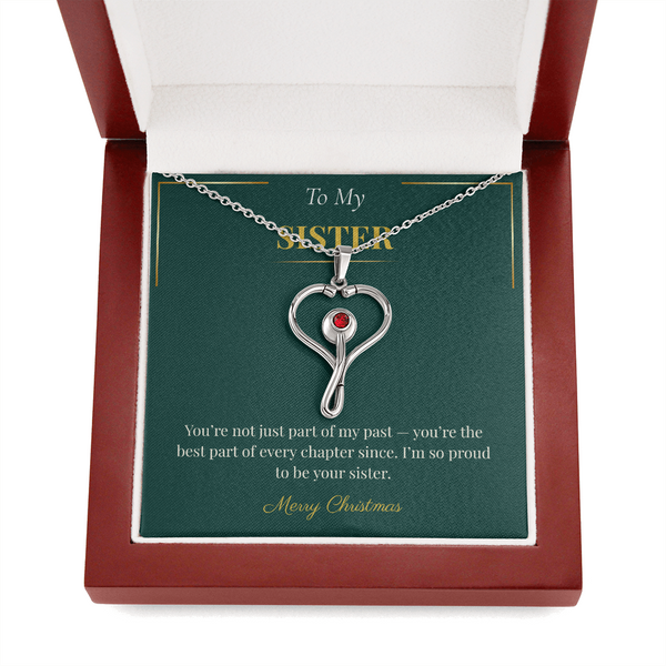 Heartscope Necklace – Unique Christmas Gift for Sister | Modern Holiday Jewelry Design