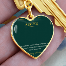 Graphic Heart Keychain – Fun Christmas Gift for Sister | Personalized Holiday Accessory