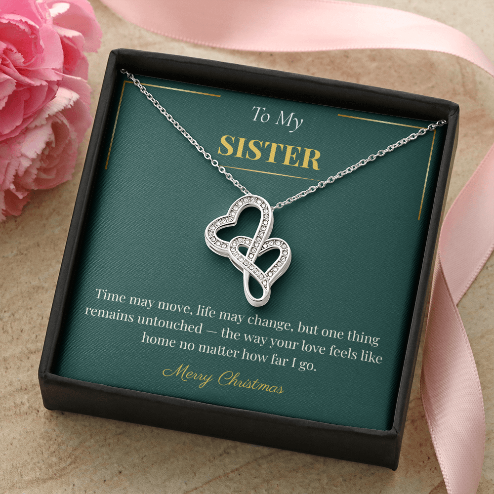 Heart to Heart Necklace – Sentimental Christmas Gift for Sister | Romantic Holiday Jewelry Gift Idea