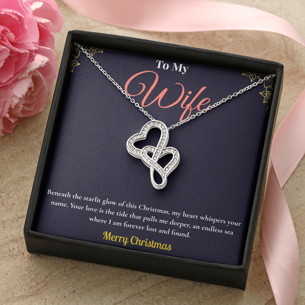 Heart-to-Heart Necklace – Dual-Tone 14K White & 18K Yellow Gold Pendant, The Perfect Christmas Gift for Her