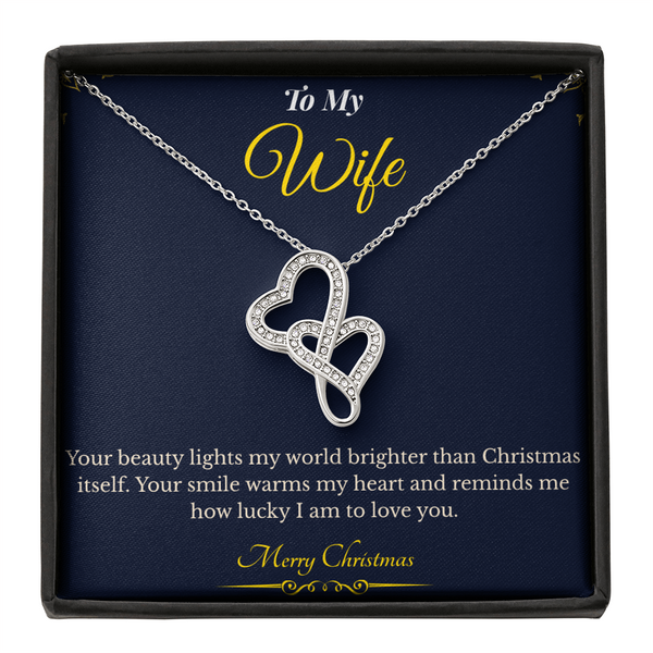 Heart to Heart Necklace – Romantic Christmas Gift for Wife | Symbol of Connection, Devotion & True Love | Elegant Jewelry She'll Cherish Forever