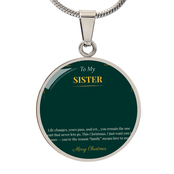 Luxury Graphic Circle Necklace – Elegant Christmas Gift for Sister | Modern Holiday Jewelry Piece