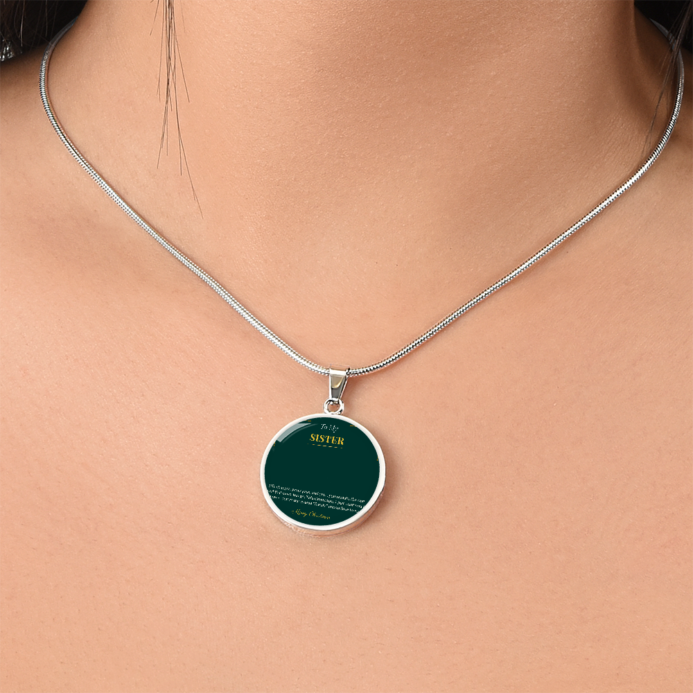 Luxury Graphic Circle Necklace – Elegant Christmas Gift for Sister | Modern Holiday Jewelry Piece