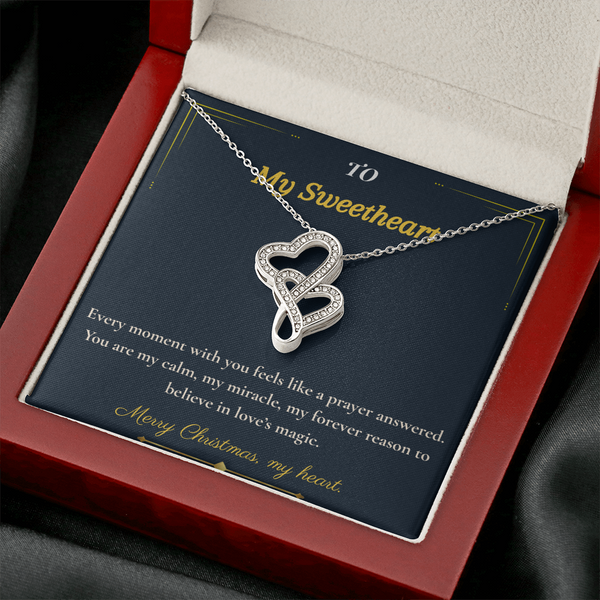 Heart to Heart Necklace – Romantic Christmas Gift for Wife | Symbol of True Connection & Eternal Love | Elegant Jewelry She'll Cherish Always