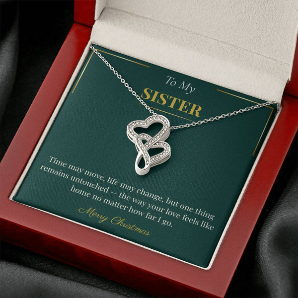 Heart to Heart Necklace – Sentimental Christmas Gift for Sister | Romantic Holiday Jewelry Gift Idea