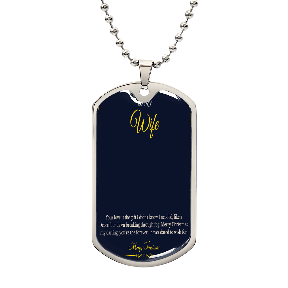 Luxury Graphic Dog Tag Necklace – Stylish Christmas Gift for Wife | Bold Jewelry That Combines Strength & Sentiment | Unique Gift She'll Love Wearing