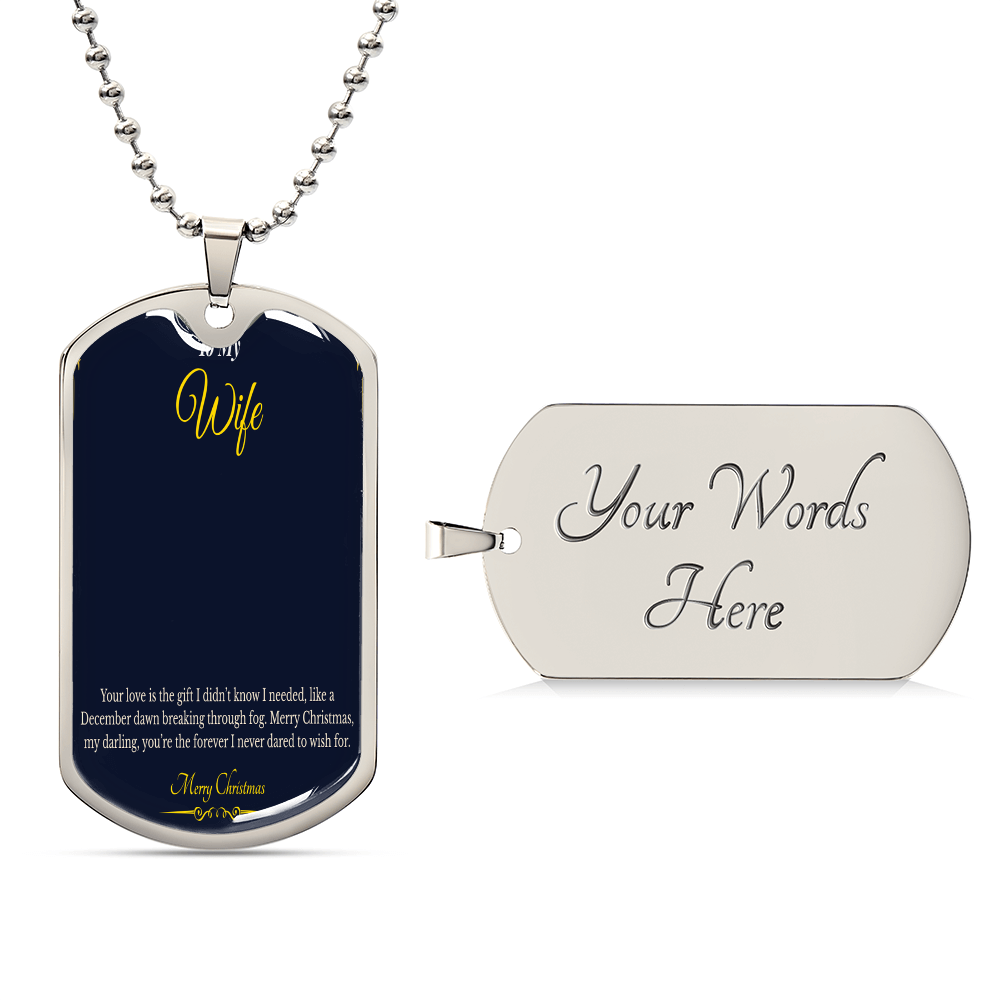Luxury Graphic Dog Tag Necklace – Stylish Christmas Gift for Wife | Bold Jewelry That Combines Strength & Sentiment | Unique Gift She'll Love Wearing