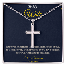 Artisan Cross Necklace with Ball Chain – Meaningful Christmas Gift for Wife | Handcrafted Jewelry That Symbolizes Strength & Faith | Elegant Holiday Gift