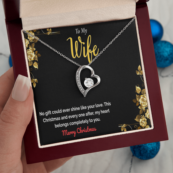 Make Her Heart Melt – Forever Love Heart Necklace, The Perfect Christmas Gift for Your Wife