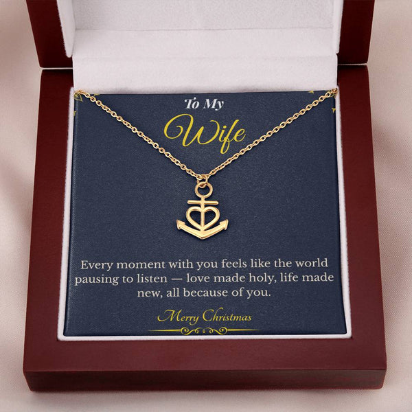 Anchor Pendant Necklace – Meaningful Christmas Gift for Wife | Symbol of Strength, Stability & Endless Love | Elegant Holiday Jewelry for Her