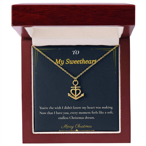 Anchor Pendant Necklace – Meaningful Christmas Gift for Wife | Symbol of Strength, Stability & Endless Love | Elegant Holiday Jewelry for Her