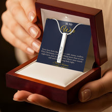 Engraved 4-Sided Stick Necklace with Message Card – Heartfelt Christmas Gift for Wife | Personalized Jewelry with Loving Words | Elegant Custom Keepsake