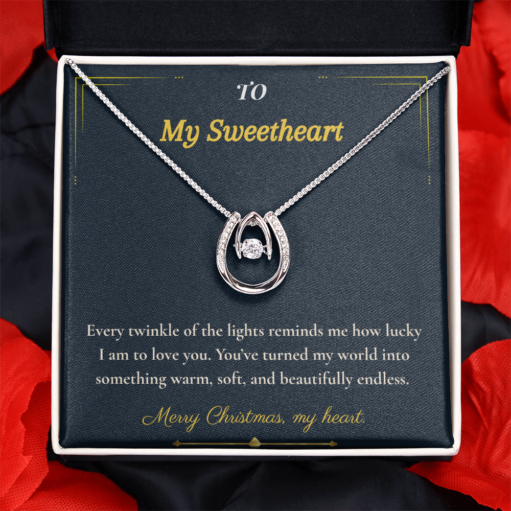 Lucky in Love Necklace – Romantic Christmas Gift for Wife | Charming Jewelry That Brings Love & Fortune | Elegant Keepsake She'll Treasure