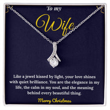 Alluring Beauty 14K White Gold Finish Necklace for Wife with Message Card & Gift Box | Romantic Christmas Gift from Husband