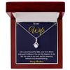 Alluring Beauty 14K White Gold Finish Necklace for Wife with Message Card & Gift Box | Romantic Christmas Gift from Husband