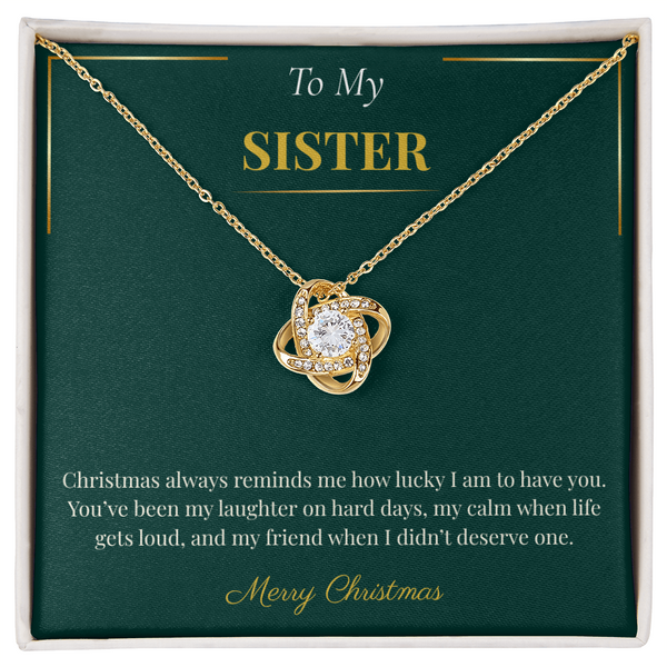 Love Knot Necklace – A Timeless Christmas Gift for Sister | Elegant Holiday Jewelry