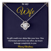 Christmas Love Knot Heart Necklace for Her – 14k White Gold with Sparkling CZ | Elegant Holiday Jewelry Symbolizing Endless Love