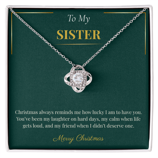 Love Knot Necklace – A Timeless Christmas Gift for Sister | Elegant Holiday Jewelry