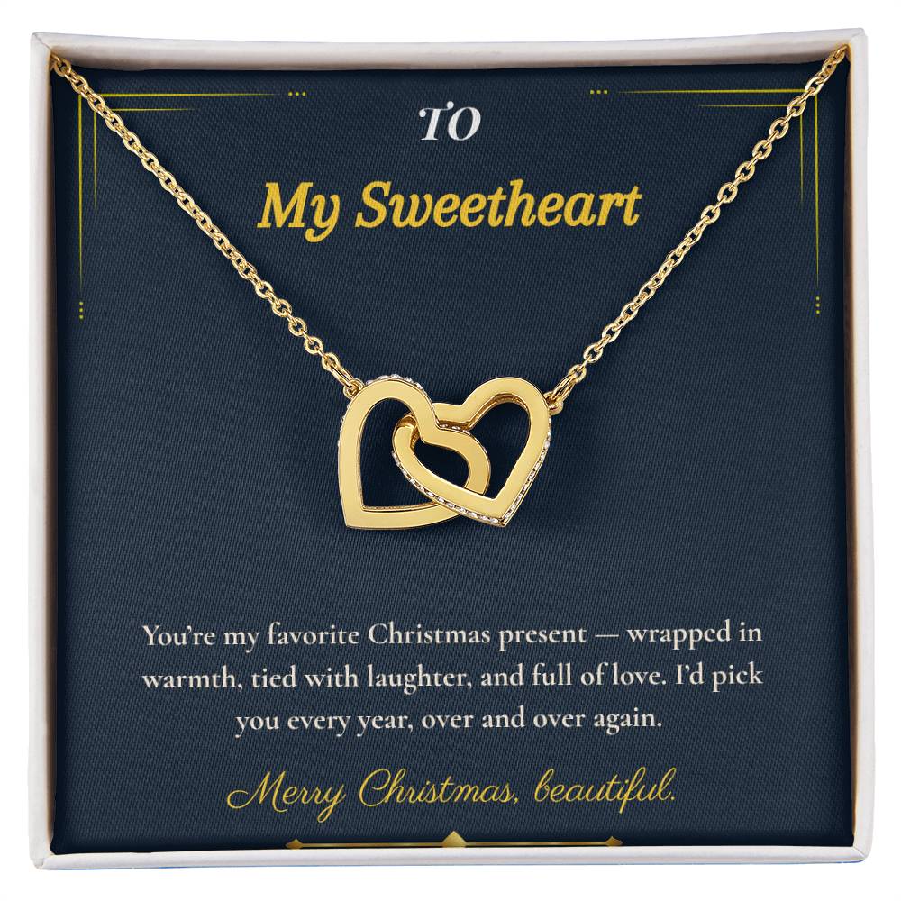 Interlocking Hearts Necklace – Sentimental Christmas Gift for Wife | Romantic Jewelry That Represents Two Hearts, One Soul | Perfect Holiday Gift for Her