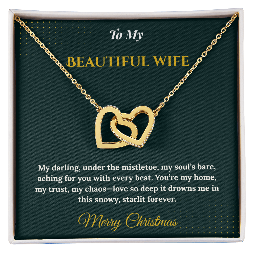 Interlocking Hearts Necklace – Sentimental Christmas Gift for Wife | Romantic Jewelry That Represents Two Hearts, One Soul | Perfect Holiday Gift for Her