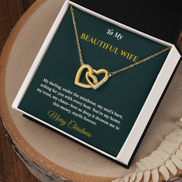 Interlocking Hearts Necklace – Sentimental Christmas Gift for Wife | Romantic Jewelry That Represents Two Hearts, One Soul | Perfect Holiday Gift for Her