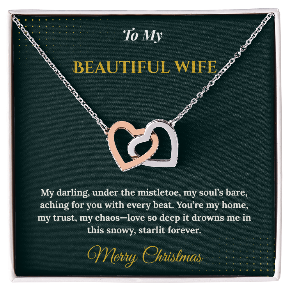 Interlocking Hearts Necklace – Sentimental Christmas Gift for Wife | Romantic Jewelry That Represents Two Hearts, One Soul | Perfect Holiday Gift for Her