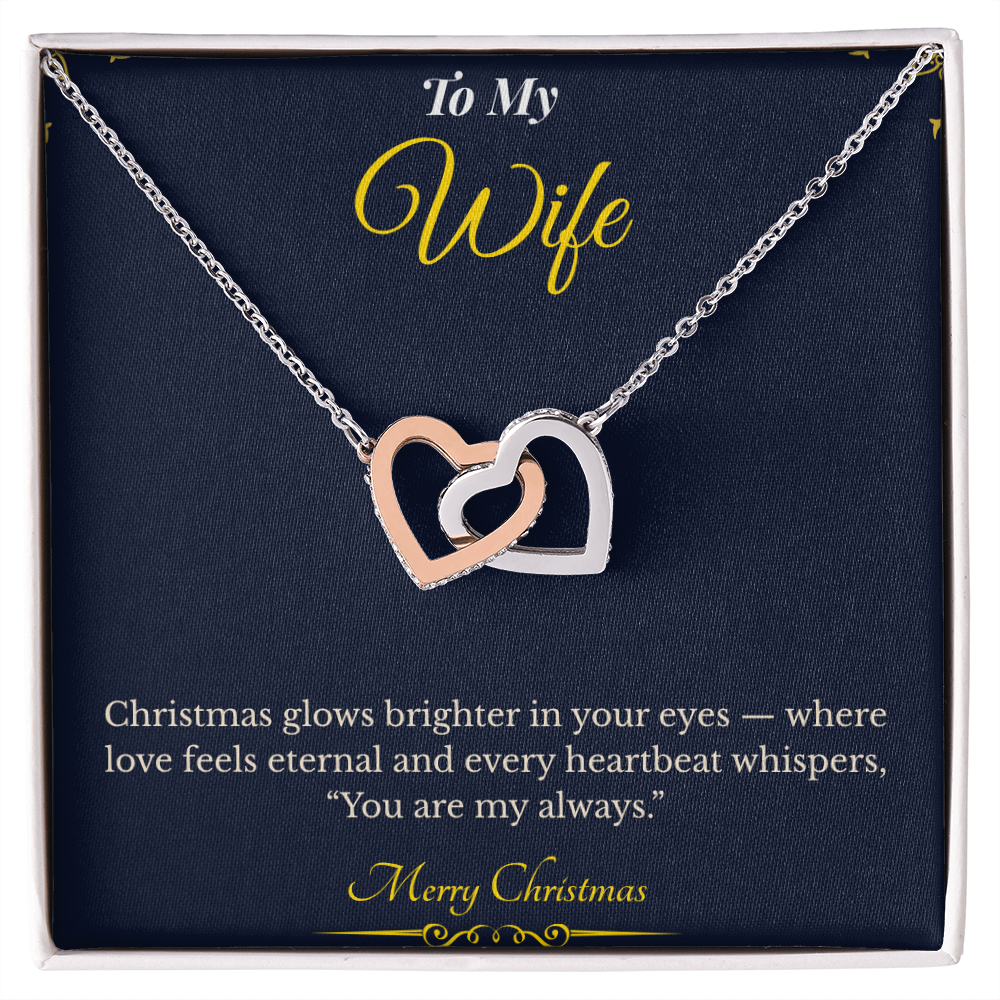 Interlocking Hearts Necklace – Sentimental Christmas Gift for Wife | Romantic Jewelry That Represents Two Hearts, One Soul | Perfect Holiday Gift for Her
