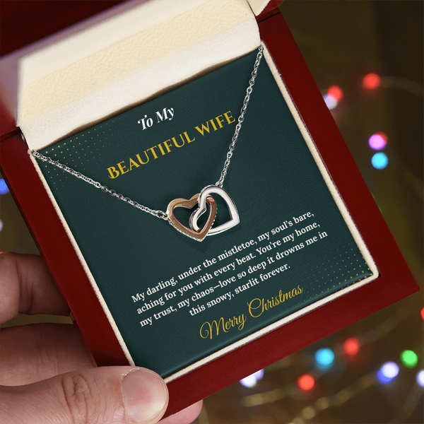 Interlocking Hearts Necklace – Sentimental Christmas Gift for Wife | Romantic Jewelry That Represents Two Hearts, One Soul | Perfect Holiday Gift for Her