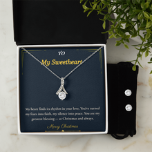 Alluring Beauty Necklace and Earring Set – Stunning Christmas Gift for Wife | Dazzling Jewelry That Highlights Her Grace | Elegant Holiday Set She'll Adore