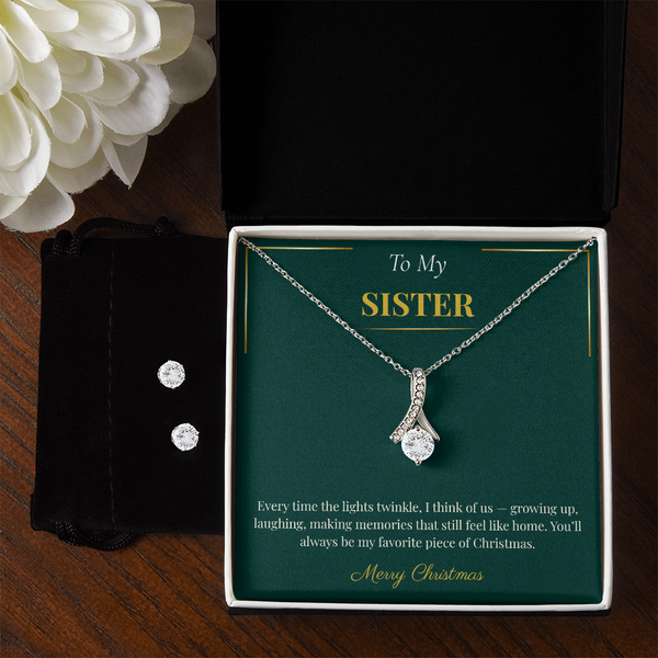 Alluring Beauty Necklace and Earring Set – Beautiful Christmas Gift for Sister | Trending Jewelry Combo