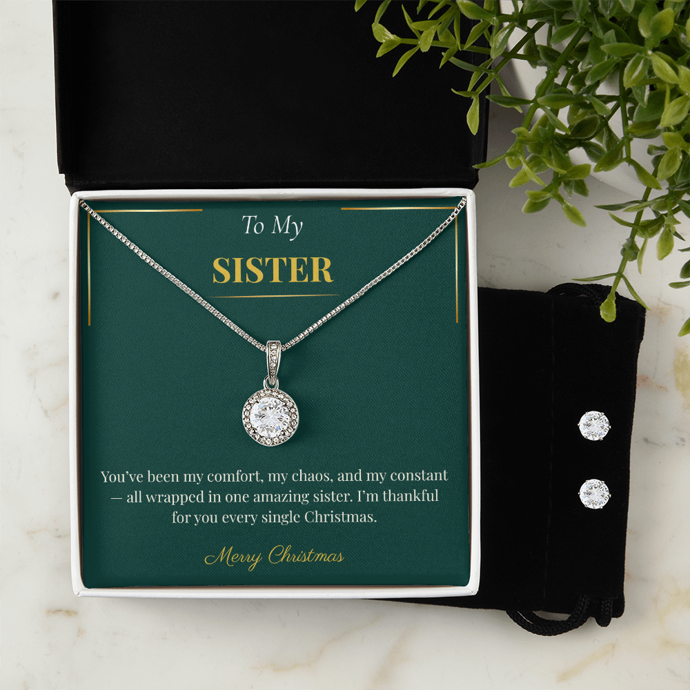 Eternal Hope Necklace and Earring Set – Meaningful Christmas Gift for Sister | Inspirational Holiday Jewelry Duo