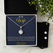 Eternal Hope Necklace and Earring Set – Elegant Christmas Gift for Wife | Sparkling Jewelry That Symbolizes Love & Faith | Perfect Holiday Set for Her