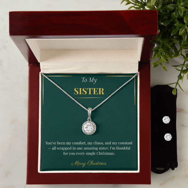 Eternal Hope Necklace and Earring Set – Meaningful Christmas Gift for Sister | Inspirational Holiday Jewelry Duo